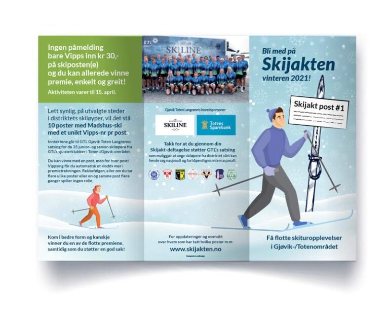 Skijakten Gjøvik og Toten vinteren 2020 2021 - Brosjyre designet av essDesign
