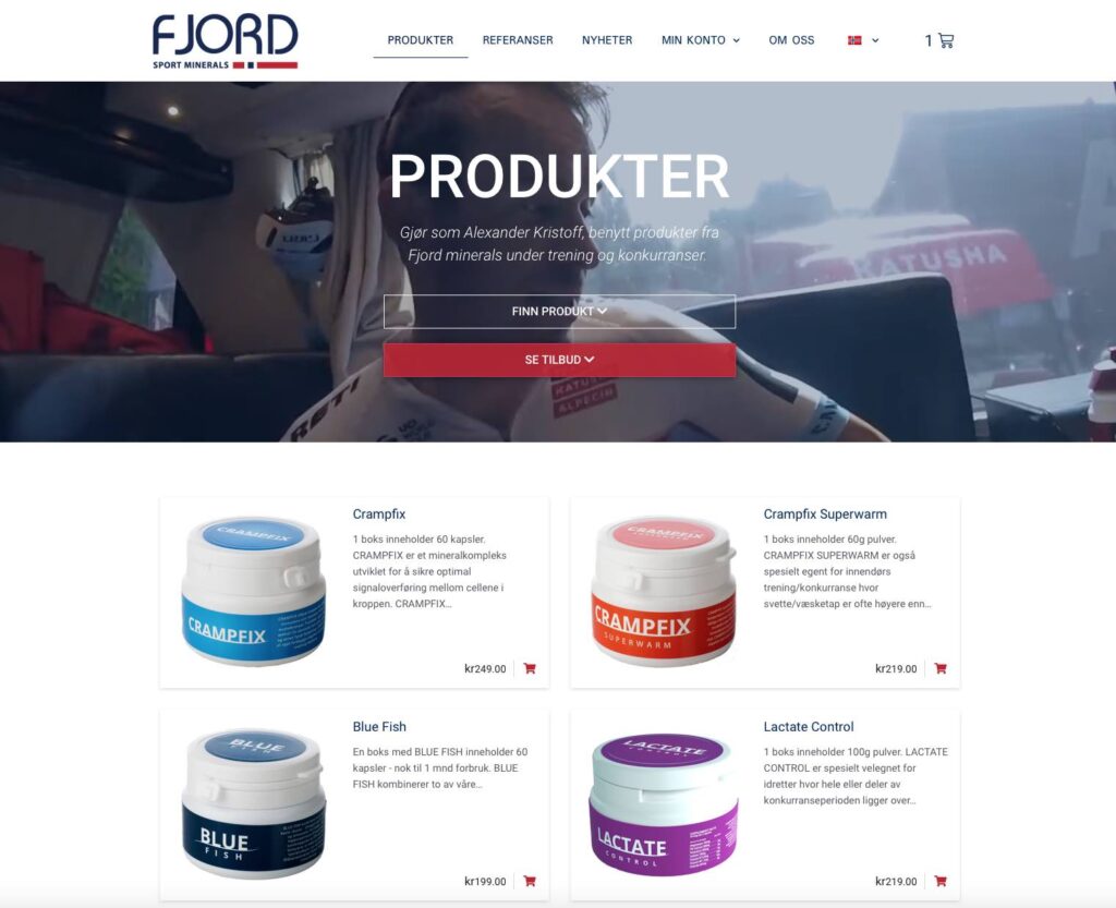 Nettbutikk produkter Fjord Minerals AS